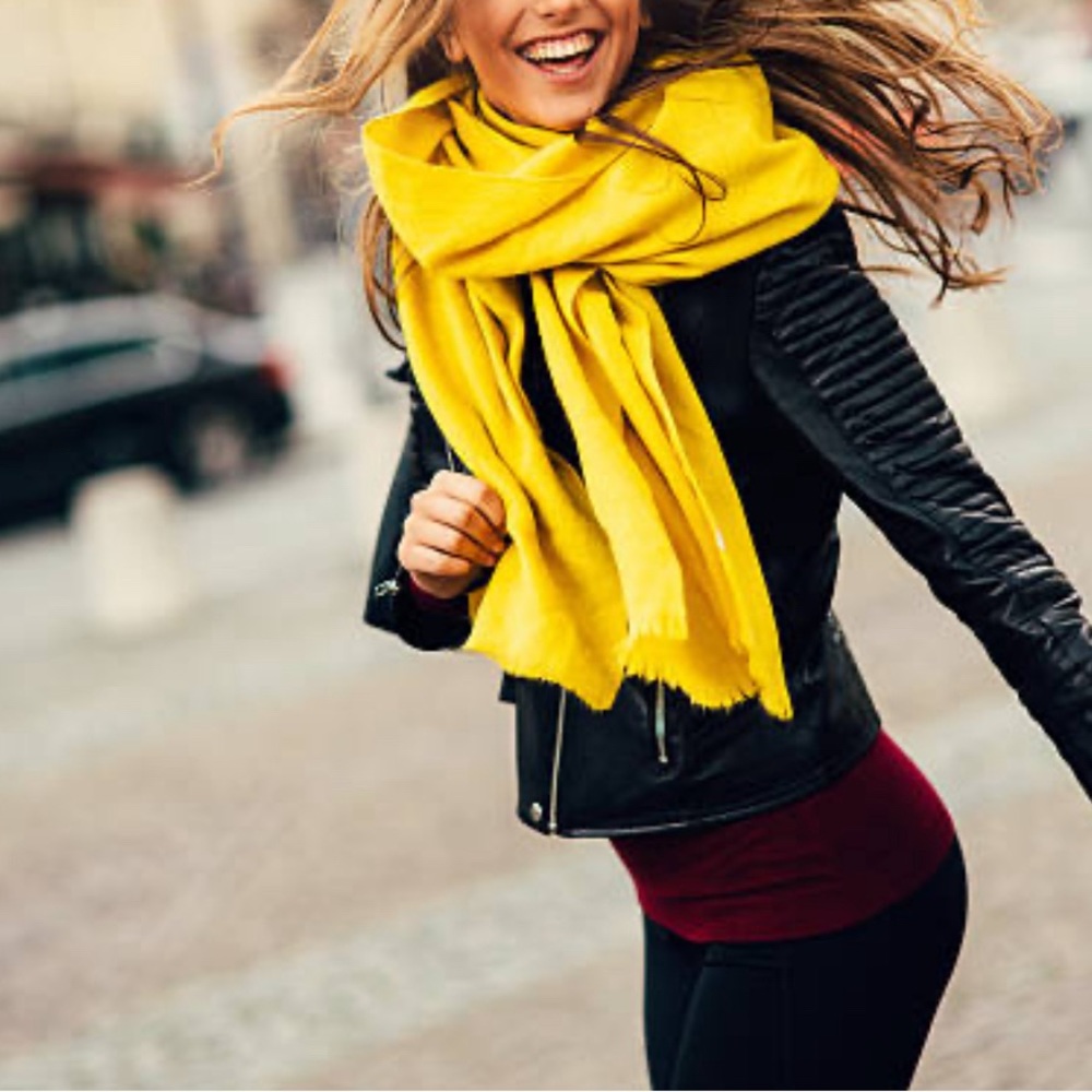 BCBG MaxAzria yellow scarf